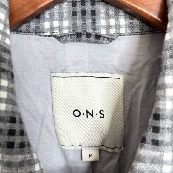 ONS grey plaid full zip cotton jacket men’s size M - Picture 2 of 6